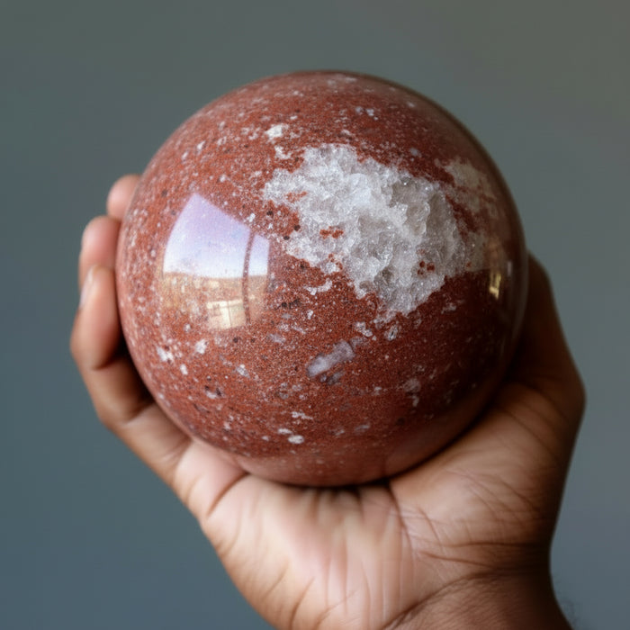 red jasper chalcedony sphere