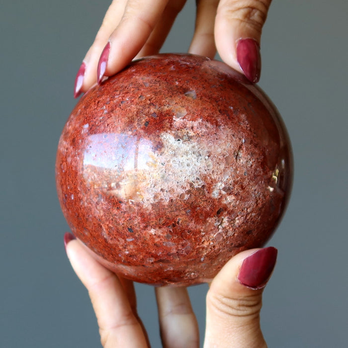 red jasper chalcedony sphere