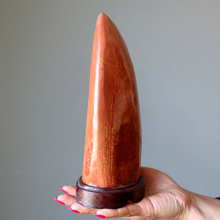 Red Jasper Showpiece Vibrant Standing Stone 9-10 Inch