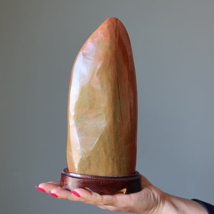 Red Jasper Showpiece Vibrant Standing Stone 9-10 Inch