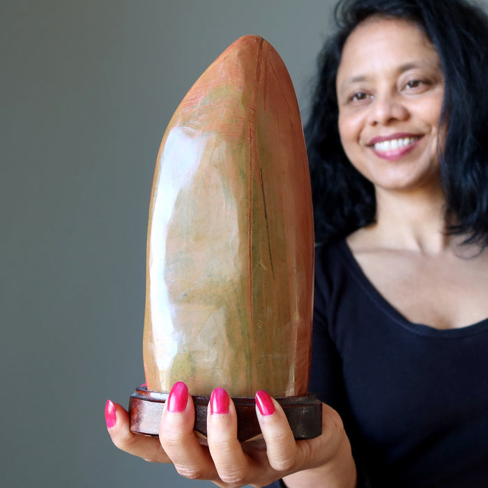 Red Jasper Showpiece Vibrant Standing Stone 9-10 Inch