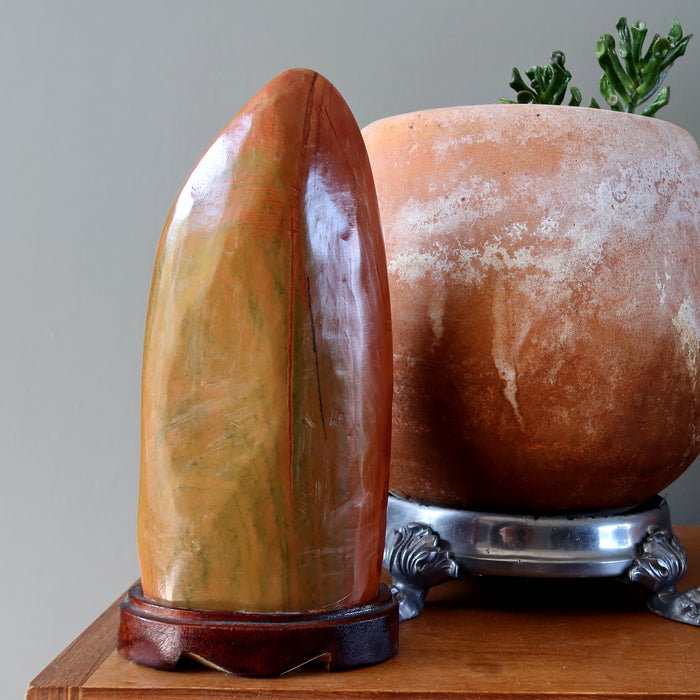 Red Jasper Showpiece Vibrant Standing Stone 9-10 Inch