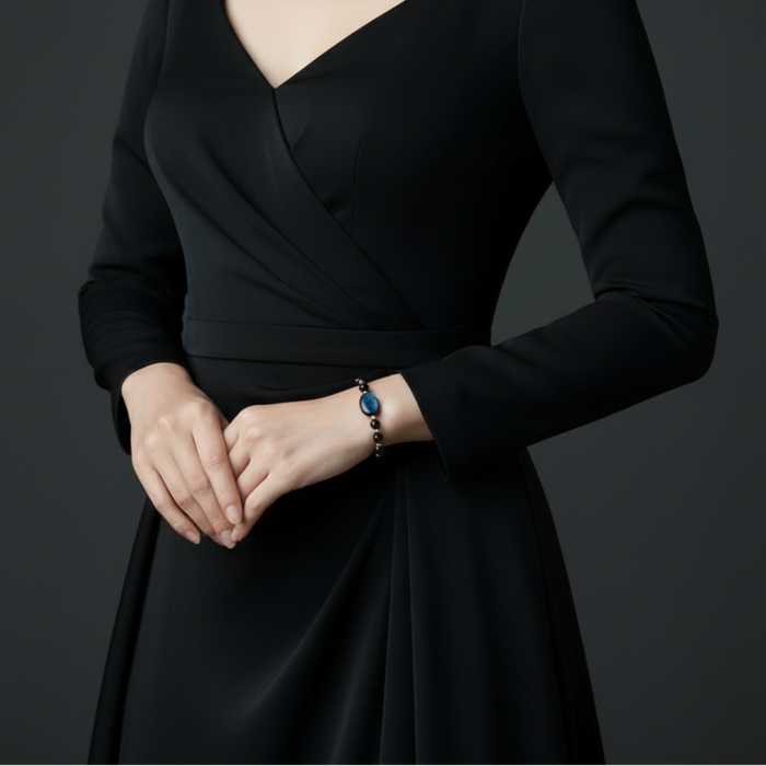 Jet Bracelet Black Azabache Deflector Protection Copper