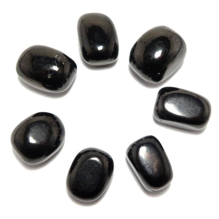 7  jet tumbled stones