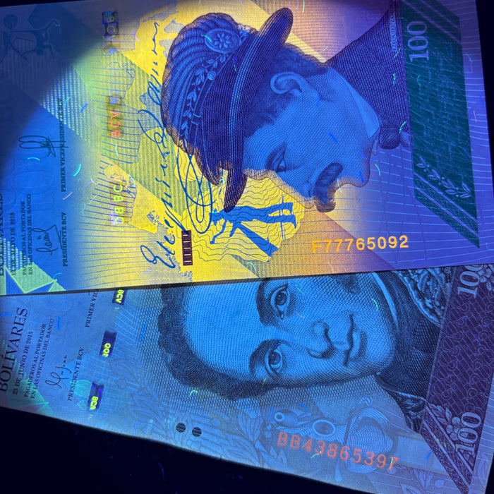 Venezuela Banknote Lot 100 Bolivares 2015 2018 Spider Monkey Birds UV Verified