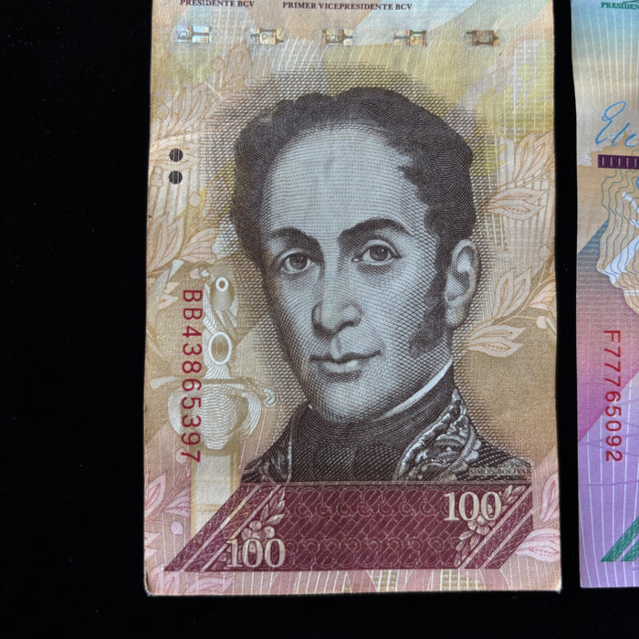 Venezuela Banknote Lot 100 Bolivares 2015 2018 Spider Monkey Birds UV Verified
