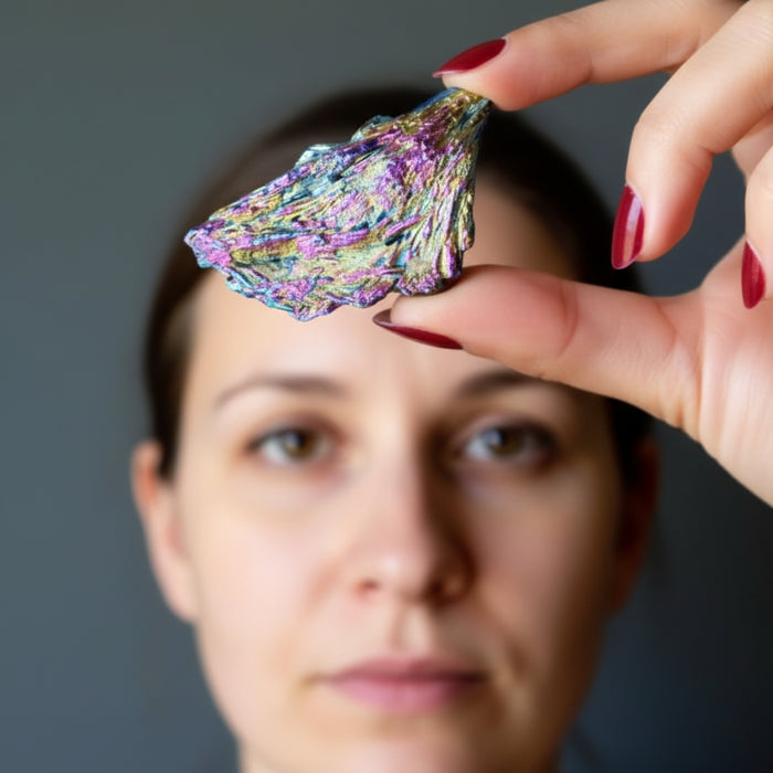 raw titanium rainbow kyanite