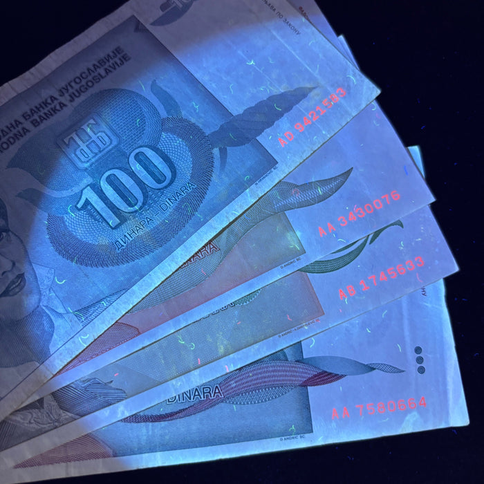 Vintage Banknote Lot Nikola Tesla 100 to 5M Dinara Hyperinflation 1993 Gift UV