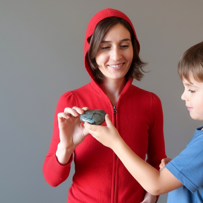 Labradorite Heart Super Rainbow Love Stone