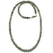 Labradorite necklace with small round beads on a white background
