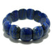 Blue beaded Lapis bracelet on a white background