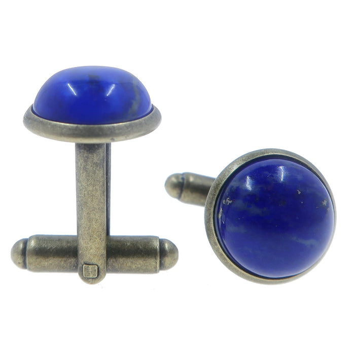 antique bronze lapis cufflinks