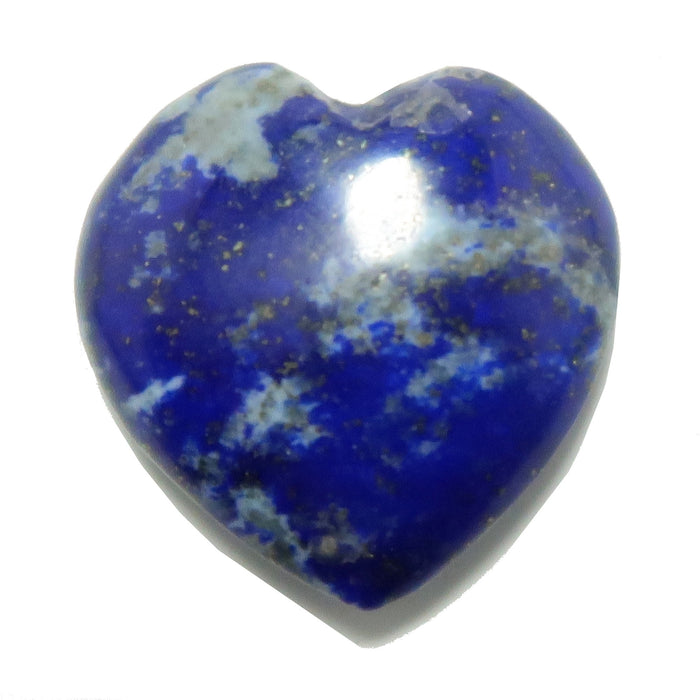 Heart-shaped lapis lazuli stone on a white background