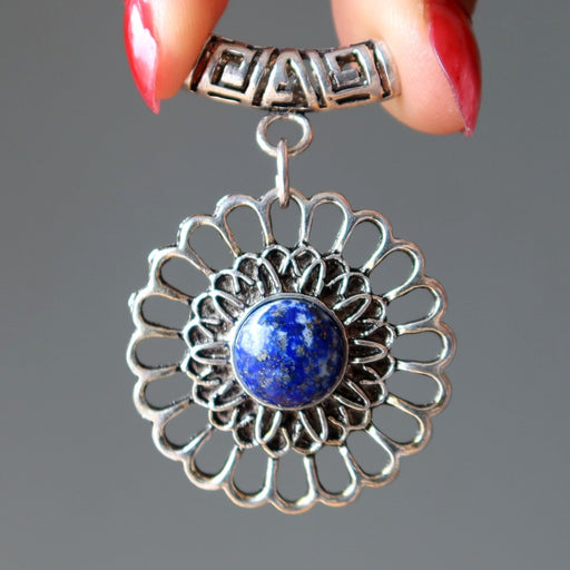 lapis flower pendant