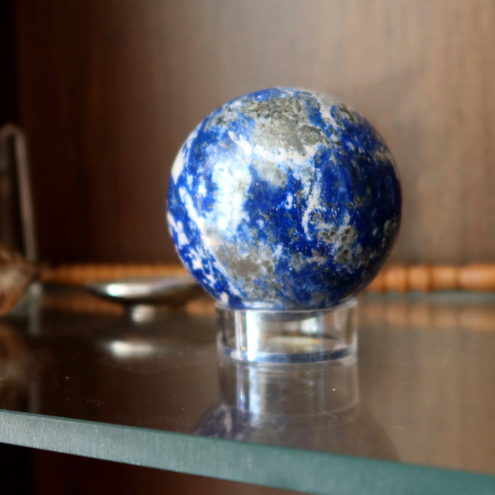 Lapis Lazuli Sphere Blue White Mosaic Crystal Ball