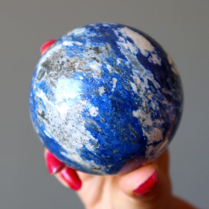 Lapis Lazuli Sphere Blue White Mosaic Crystal Ball