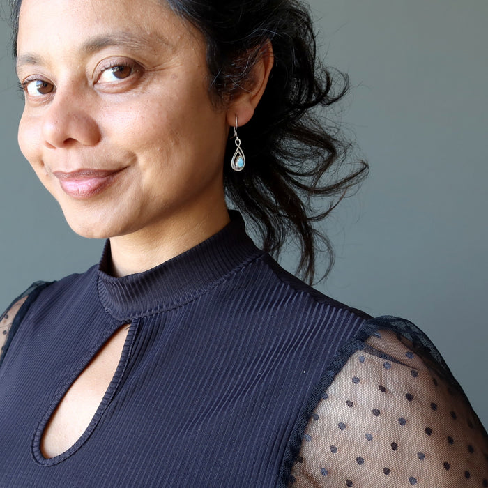 Larimar Earrings Seaside Serenity Drop Sterling Silver