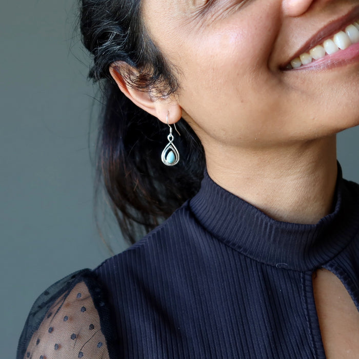 Larimar Earrings Seaside Serenity Drop Sterling Silver