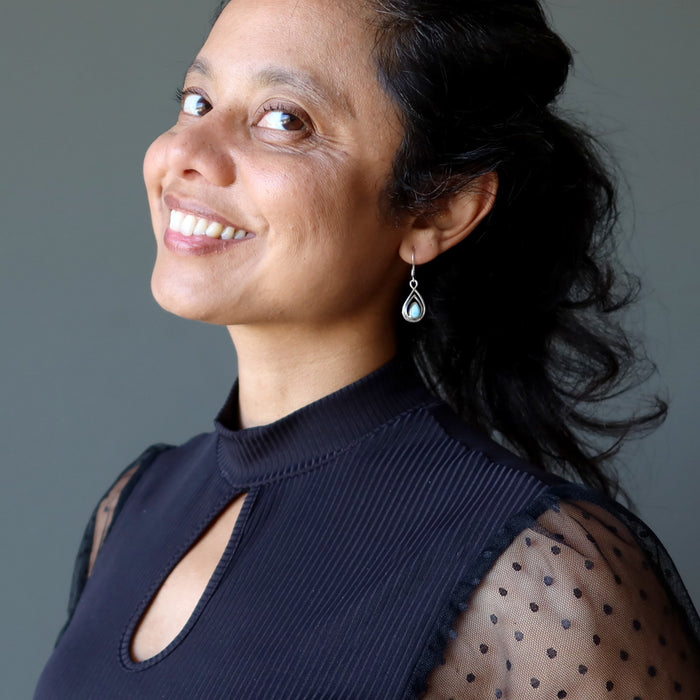 Larimar Earrings Seaside Serenity Drop Sterling Silver