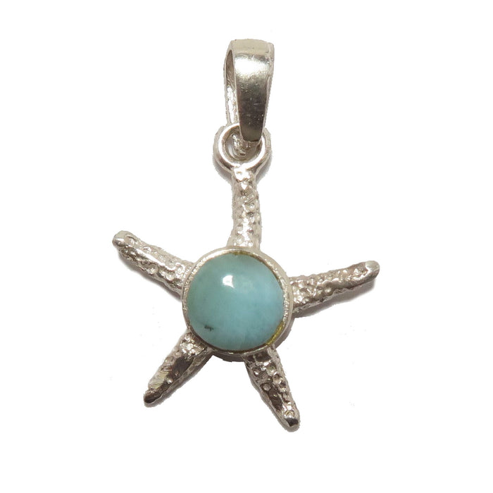 Larimar Pendant Blue Starfish Spirit Stone Sterling Silver