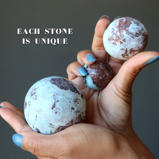 red larimar spheres