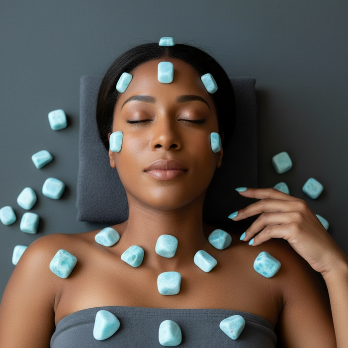 Larimar Tumbled Stone Dolphin Crystal