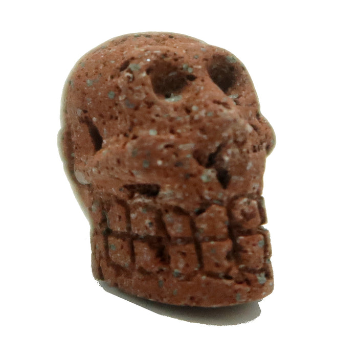 red lava skull bead