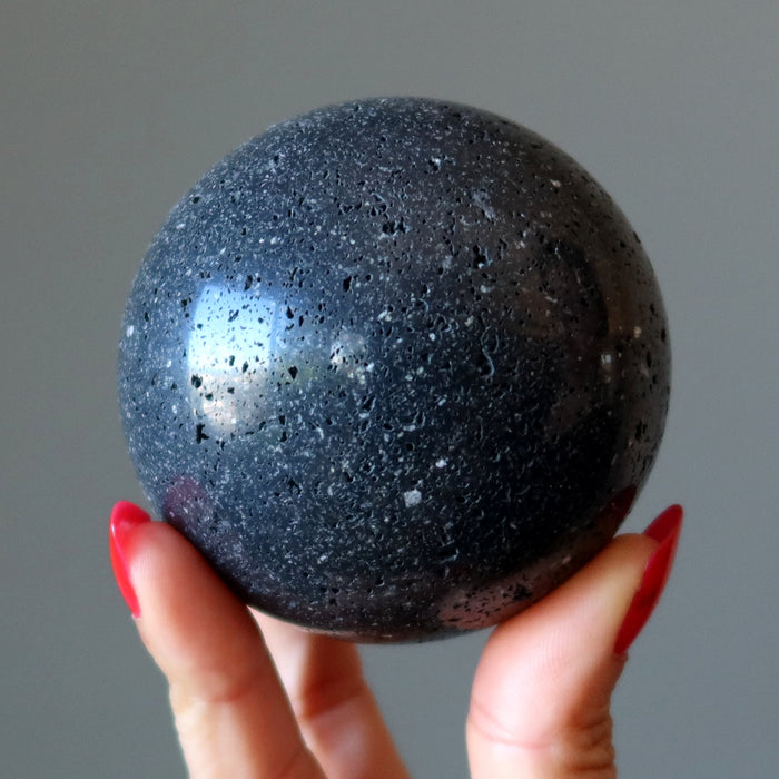 Lava Sphere Volcano Power Black Basalt Crystal Ball