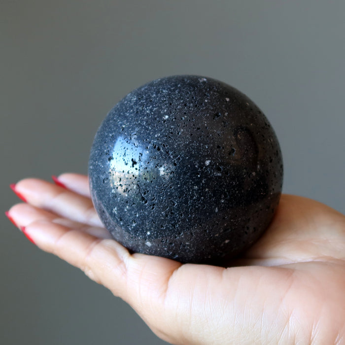 Lava Sphere Volcano Power Black Basalt Crystal Ball