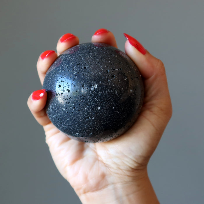 Lava Sphere Volcano Power Black Basalt Crystal Ball