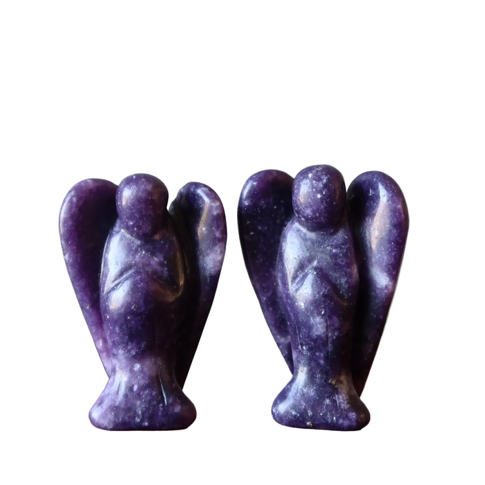 Lepidolite Angel Pair Music Purple Spiritual Crystal
