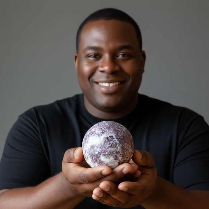 Lepidolite Sphere Lavender Light Crystal Ball