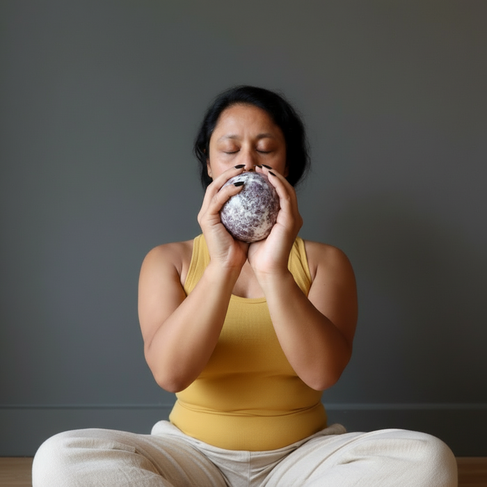 Lepidolite Sphere Lavender Light Crystal Ball