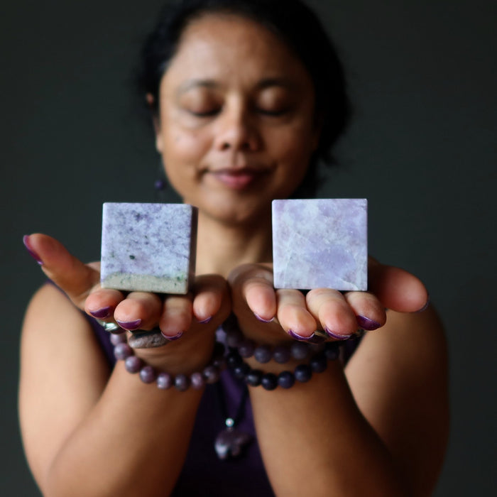 Lepidolite Cube Meditation Spirit Superpower Stone