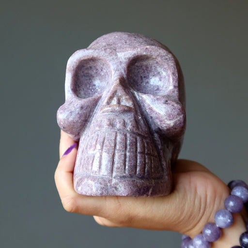 lepidolite skull