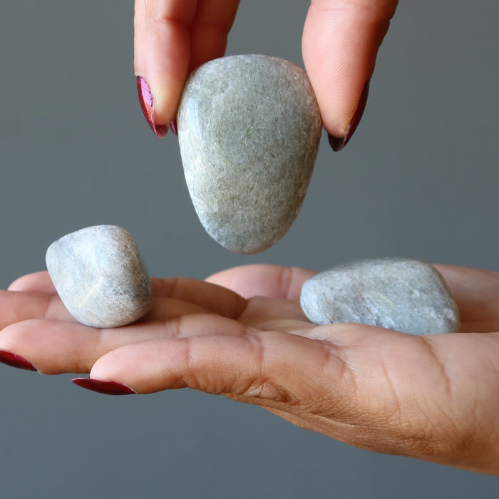 gray violet tumbled stones