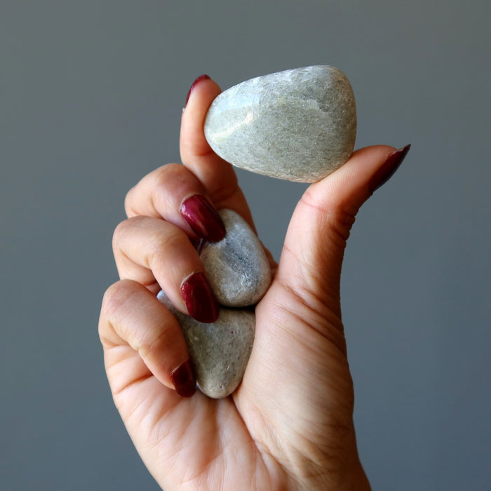 gray violet tumbled stones