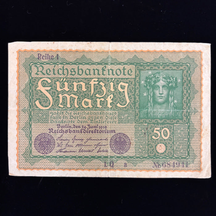 Antique Banknote Lot Imperial Germany 50, 100 Mark Old European Currency Art