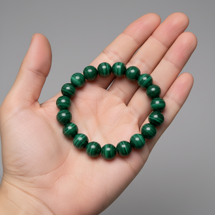 Malachite Bracelet Deep Green Intensity Stone