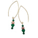 malachite and rhodochrosite gold earrings