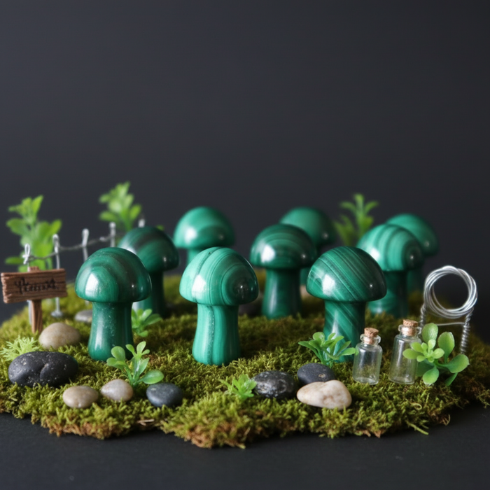 Malachite Mushroom Magic Rich Green Forest Crystal