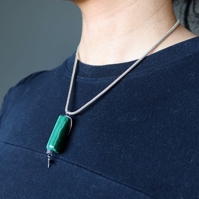 Malachite Necklace Firefly Light the Night Green Gemstone