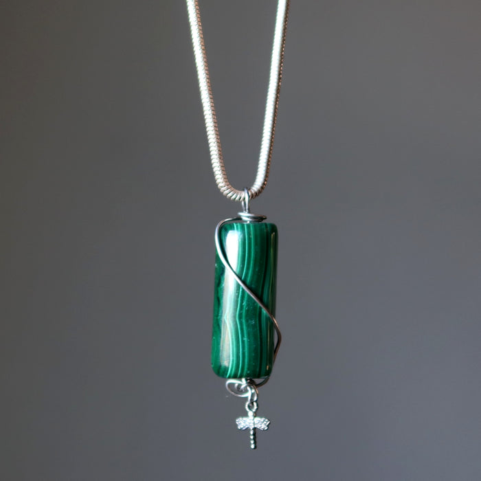 Malachite Necklace Firefly Light the Night Green Gemstone