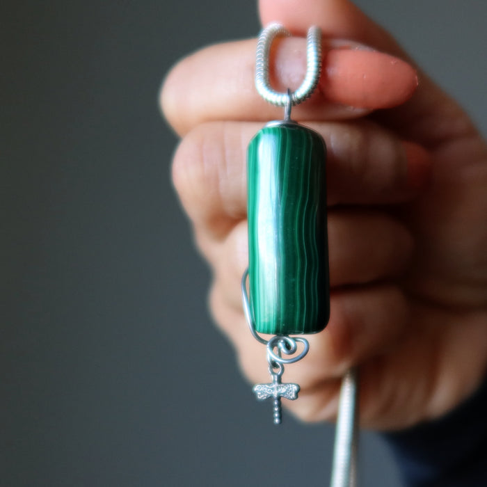 Malachite Necklace Firefly Light the Night Green Gemstone