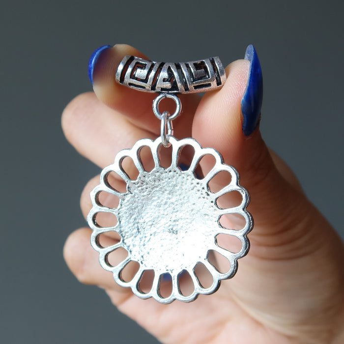 malachite flower pendant