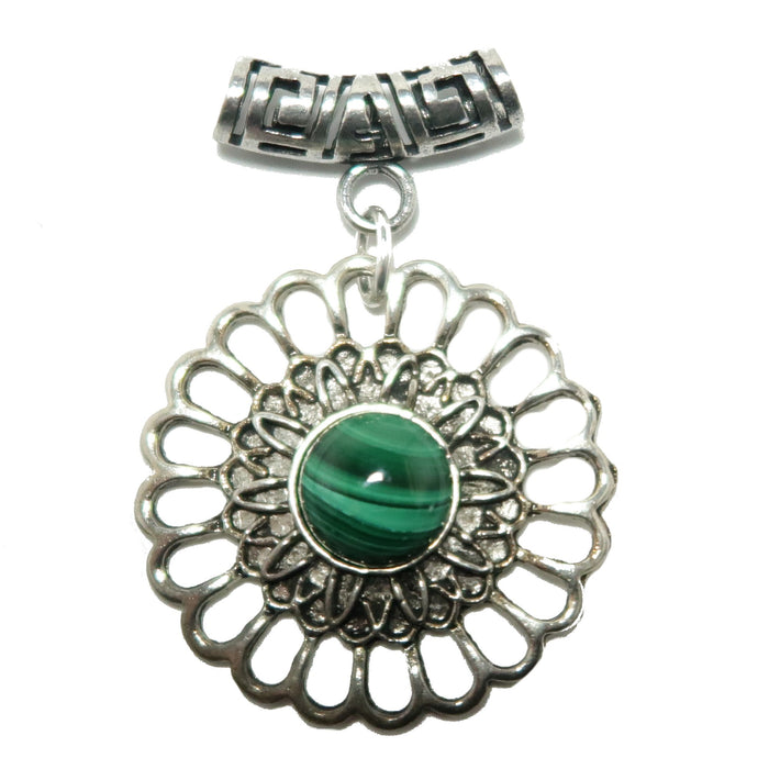malachite flower pendant