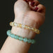 citrine and aventurine bracelet set on wrist