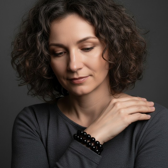 Protection Bracelet Set Obsidian Black Tourmaline