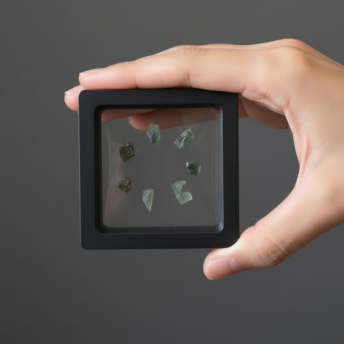 Moldavite Green Tektite Set 7 Stars Crystal Constellation