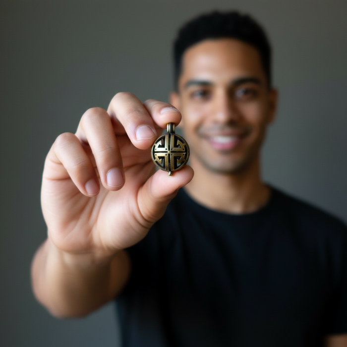 Locket Pendant Crystal Gem Stone Holder Cage Brass